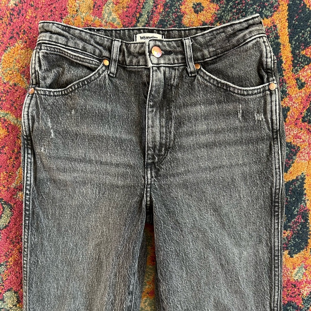 Wrangler | Women’s Black Wash Wild West 603 Distressed Straight Leg Jeans Sz 26 - Picture 8 of 16